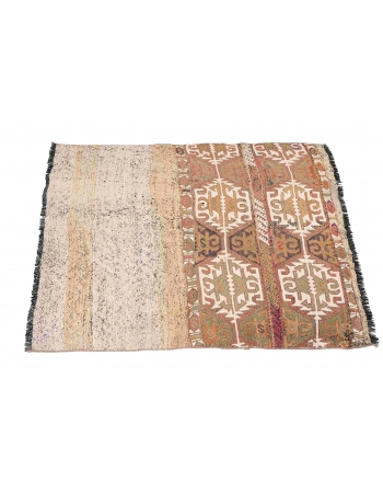 Vintage Decorative Turkish Kilim Rug - 3`11″ x 4`0″