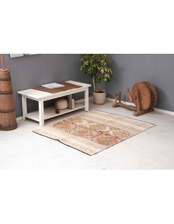 Faded Vintage Decorative Kilim Rug - 4`1″ x 5`1″