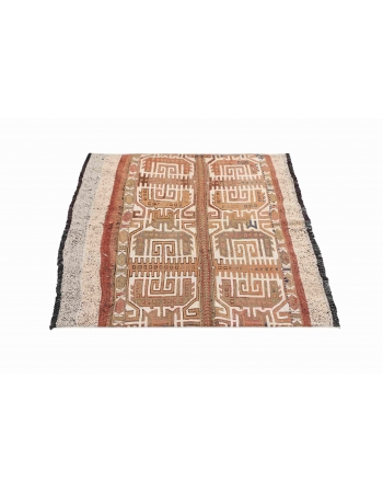 Small Vintage Pastel Kilim Rug - 3`1″ x 4`3″