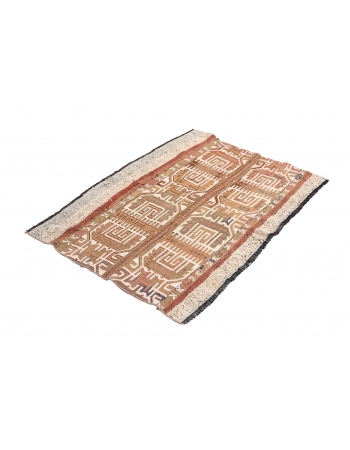 Small Vintage Pastel Kilim Rug - 3`1″ x 4`3″