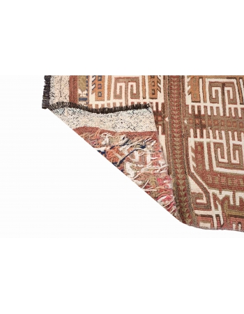 Small Vintage Pastel Kilim Rug - 3`1″ x 4`3″