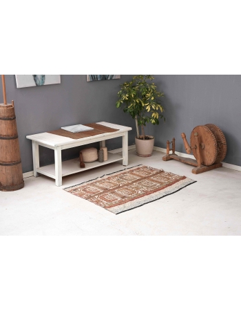 Small Vintage Pastel Kilim Rug - 3`1″ x 4`3″