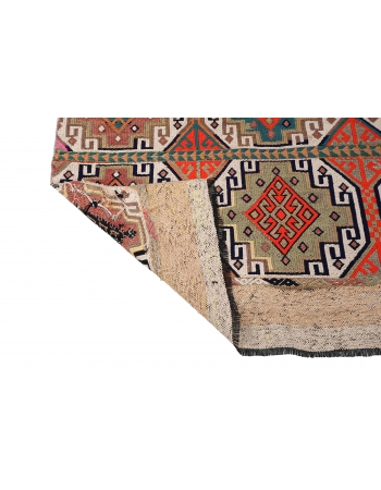 Turkish Vintage Decorative Kilim Rug - 3`11″ x 4`4″