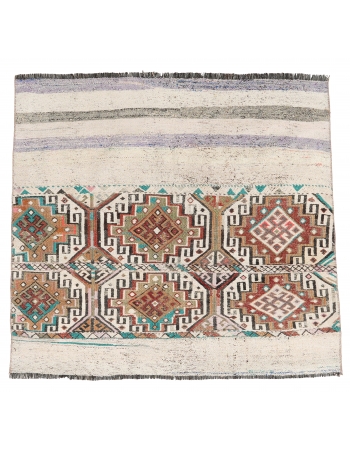 Vintage Unique Decorative Kilim Rug - 3`10″ x 3`11″