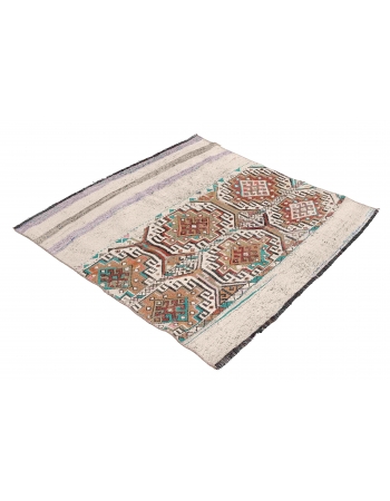 Vintage Unique Decorative Kilim Rug - 3`10″ x 3`11″