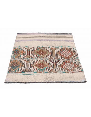 Vintage Unique Decorative Kilim Rug - 3`10″ x 3`11″