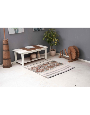 Vintage Unique Decorative Kilim Rug - 3`10″ x 3`11″