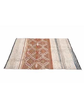Small Vintage Turkish Kilim Rug - 3`5″ x 4`9″