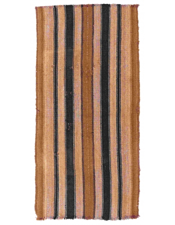 Brown Vintage Modern Kilim Rug - 2`10″ x 5`8″