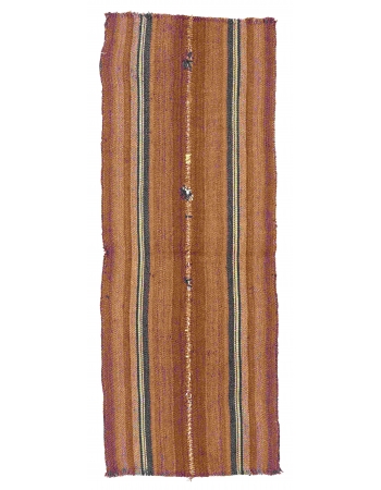 Brown Vintage Turkish Kilim Rug - 2`1″ x 5`5″