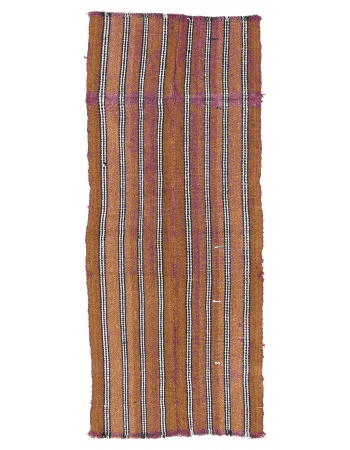 Brown Vintage Turkish Kilim Rug - 2`2″ x 5`7″