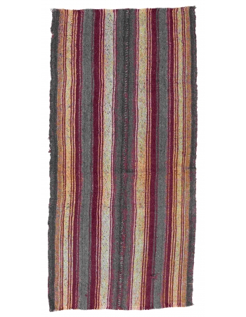 Decorative Vintage Brown Kilim Rug - 2`6″ x 5`1″