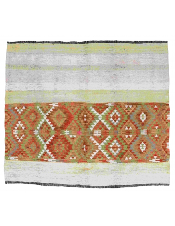 Decorative Vintage Turkish Kilim Rug - 4`5″ x 5`1″