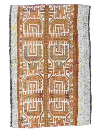 Small Vintage Pastel Kilim Rug - 3`1″ x 4`3″