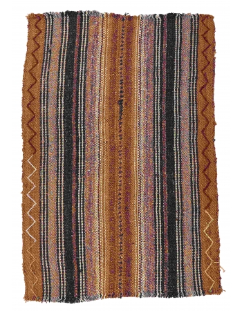 Small Vintage Turkish Decorative Kilim - 2`1″ x 3`5″