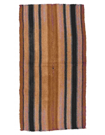 Striped Brown Vintage Small Kilim - 2`10″ x 5`4″