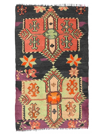 Vintage Decorative Small Kars Kilim Rug - 3`6″ x 6`0″
