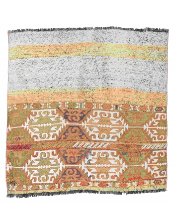 Vintage Decorative Turkish Kilim Rug - 3`11″ x 4`0″