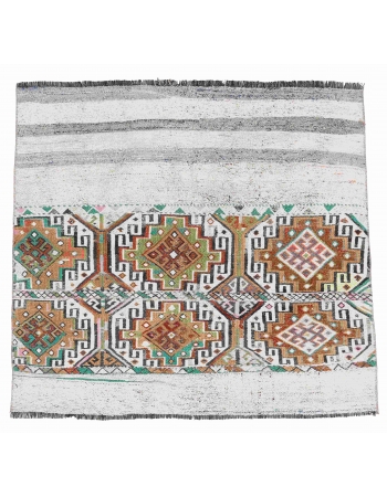 Vintage Unique Decorative Kilim Rug - 3`10″ x 3`11″