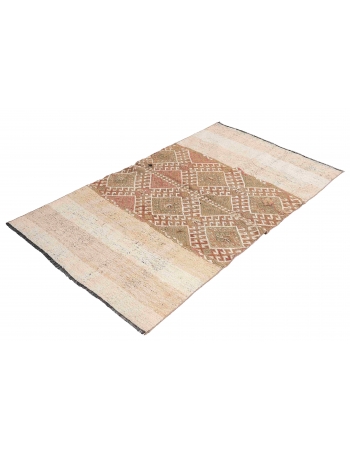 Faded Vintage Decorative Kilim Rug - 3`7″ x 6`5″