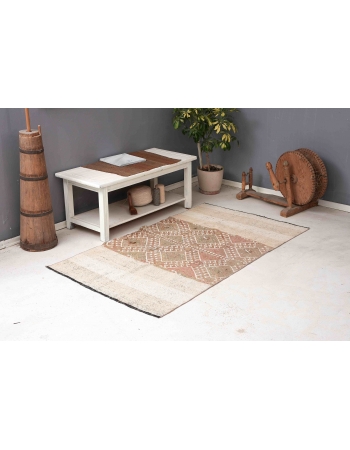 Faded Vintage Decorative Kilim Rug - 3`7″ x 6`5″