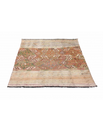 Unique Vintage Decorative Kilim Rug - 3`6″ x 4`6″