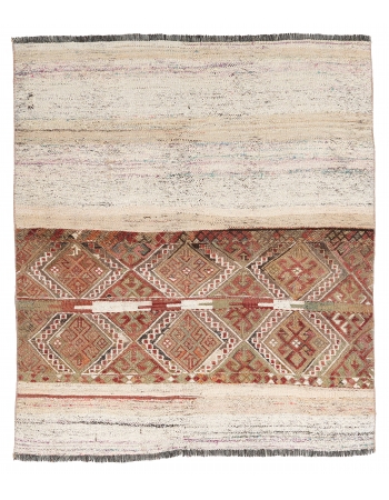 Vintage Turkish Decorative Small Kilim - 3`10″ x 4`6″