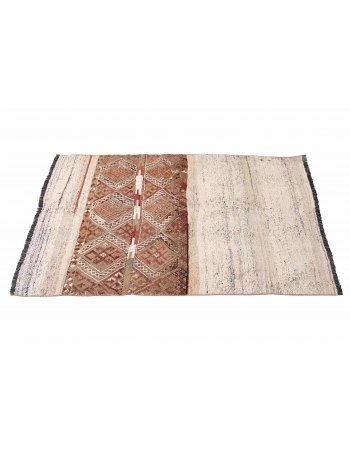 Vintage Turkish Decorative Small Kilim - 3`10″ x 4`6″