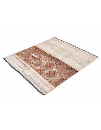 Vintage Turkish Decorative Small Kilim - 3`10″ x 4`6″