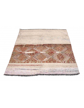 Vintage Turkish Decorative Small Kilim - 3`10″ x 4`6″