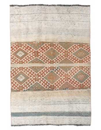 Small Decorative Vintage Kilim Rug - 3`6″ x 5`4″