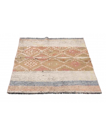 Decorative Small Vintage Kilim Rug - 3`3″ x 4`11″