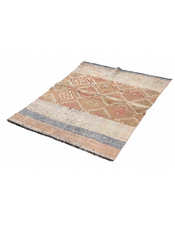 Decorative Small Vintage Kilim Rug - 3`3″ x 4`11″