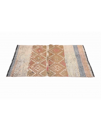 Decorative Small Vintage Kilim Rug - 3`3″ x 4`11″