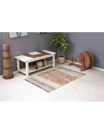 Decorative Small Vintage Kilim Rug - 3`3″ x 4`11″
