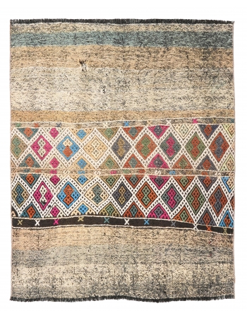 Vintage Small Decorative Kilim Rug - 3`7″ x 4`7″