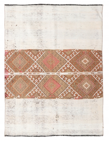 Vintage Small Decorative Kilim Rug - 4`1″ x 5`9″