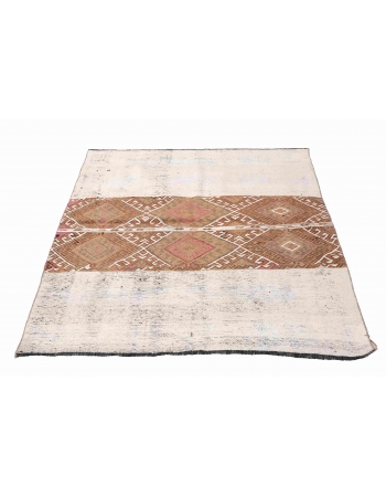 Vintage Small Decorative Kilim Rug - 4`1″ x 5`9″