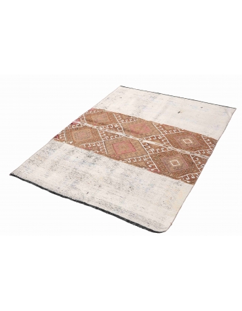 Vintage Small Decorative Kilim Rug - 4`1″ x 5`9″