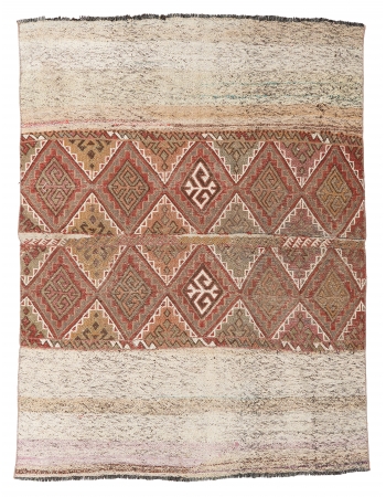 Decorative Turkish Vintage Kilim Rug - 4`6″ x 5`4″