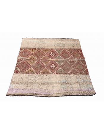 Decorative Turkish Vintage Kilim Rug - 4`6″ x 5`4″