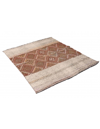 Decorative Turkish Vintage Kilim Rug - 4`6″ x 5`4″