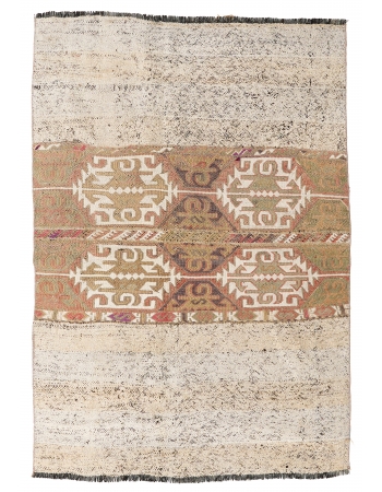 Turkish Vintage Decorative Kilim Rug - 3`5″ x 5`1″