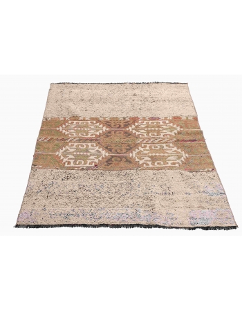 Turkish Vintage Decorative Kilim Rug - 3`5″ x 5`1″