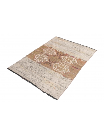 Turkish Vintage Decorative Kilim Rug - 3`5″ x 5`1″