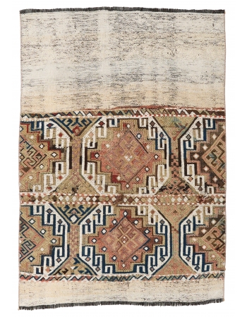 Small Vintage Turkish Kilim Rug - 2`11″ x 4`2″