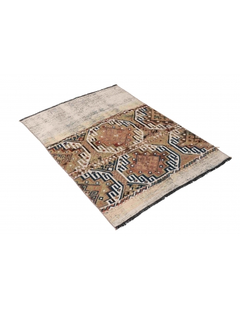 Small Vintage Turkish Kilim Rug - 2`11″ x 4`2″