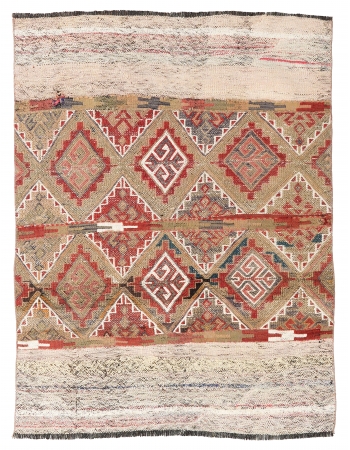 Decorative Vintage Turkish Kilim Rug - 3`6″ x 4`7″