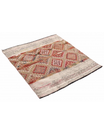 Decorative Vintage Turkish Kilim Rug - 3`6″ x 4`7″