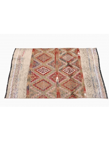 Decorative Vintage Turkish Kilim Rug - 3`6″ x 4`7″